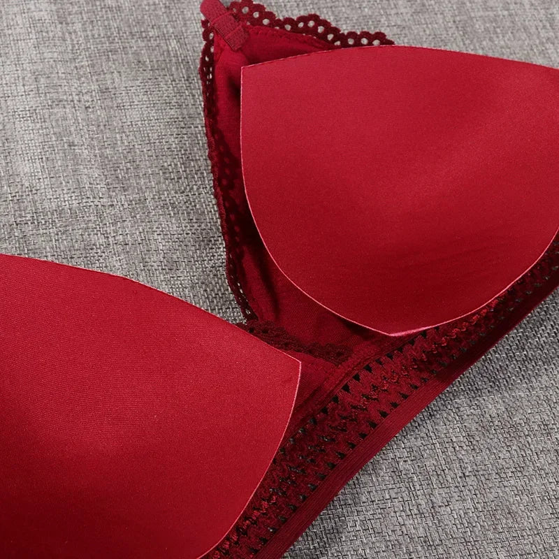 2023 nova sexy francês rendas sutiã lingerie define senhoras push up bra  roupa interior feminina fina bralette panty define y3644